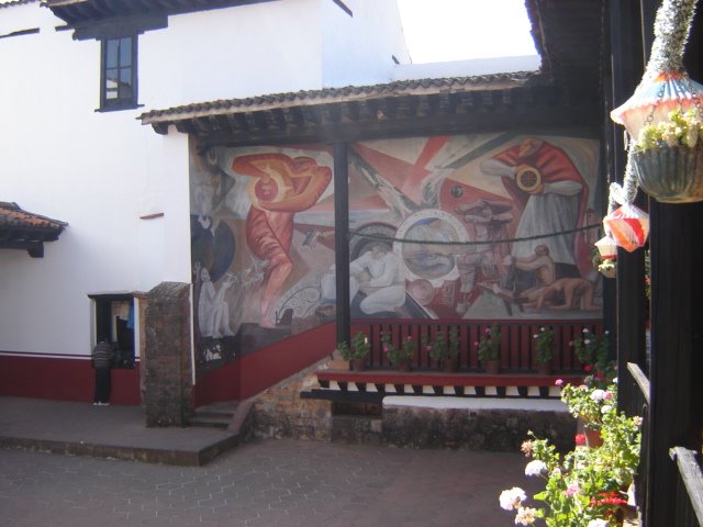 Mural alusivo a la actividad artesanal. Casa de los 11 patios, Пацкуаро