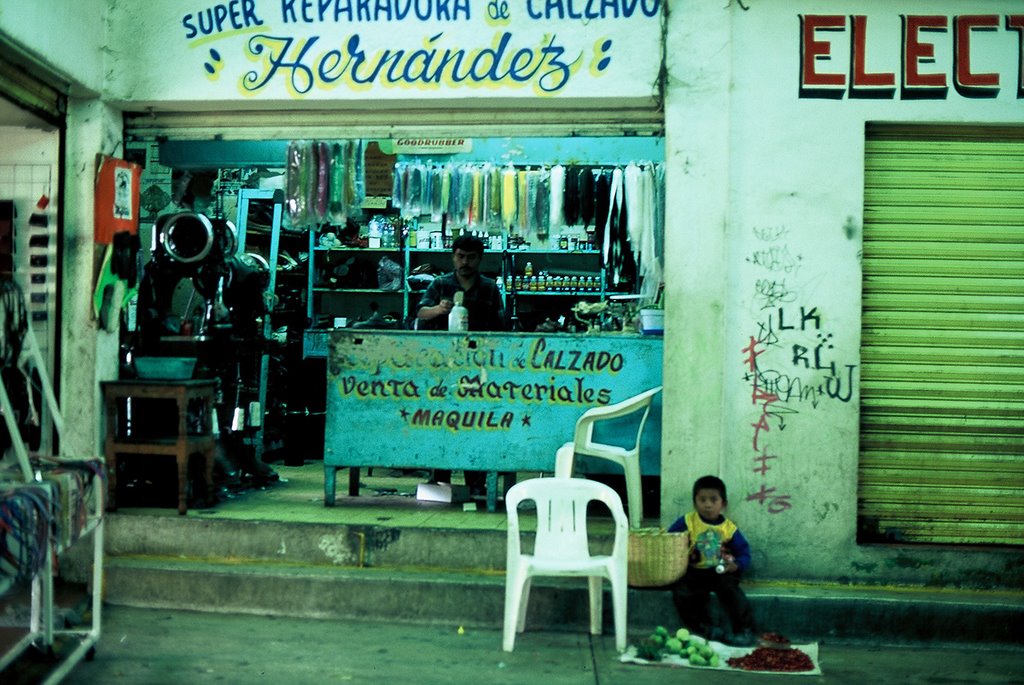 Shoe rapairman at the Cuernavaca market, Куэрнавака