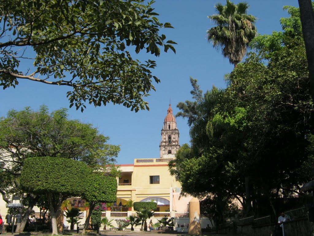 Catedral de Cuernavaca desde Parque Revolución, Куэрнавака