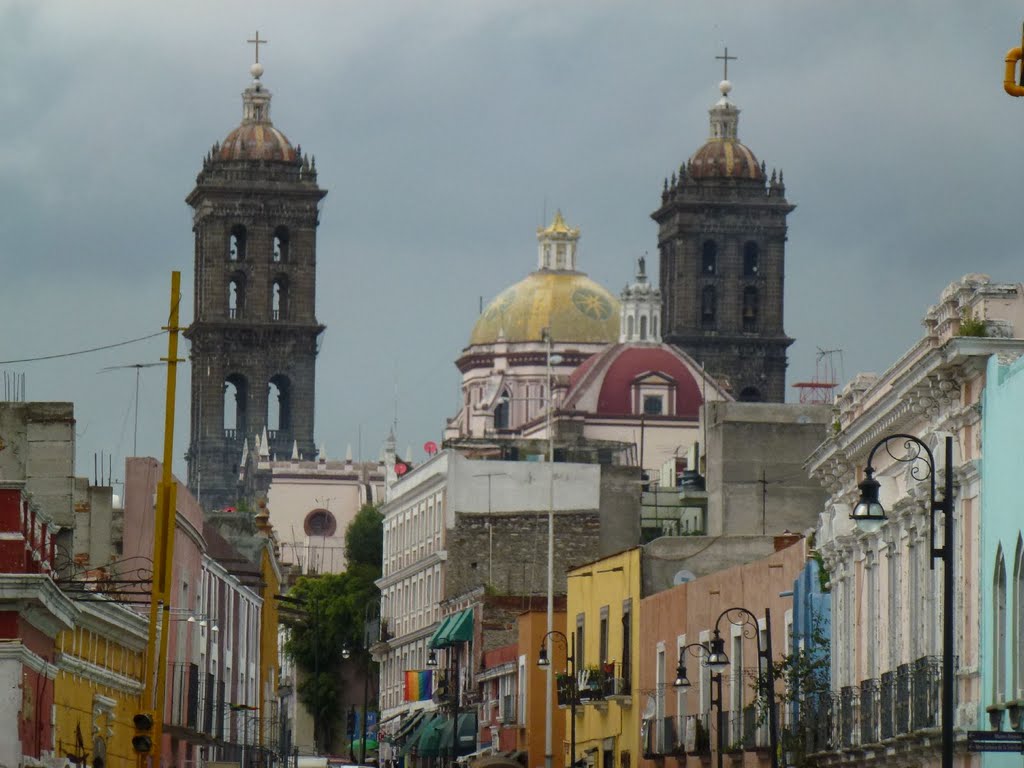 View to the Cathedral of Puebla, Техуакан
