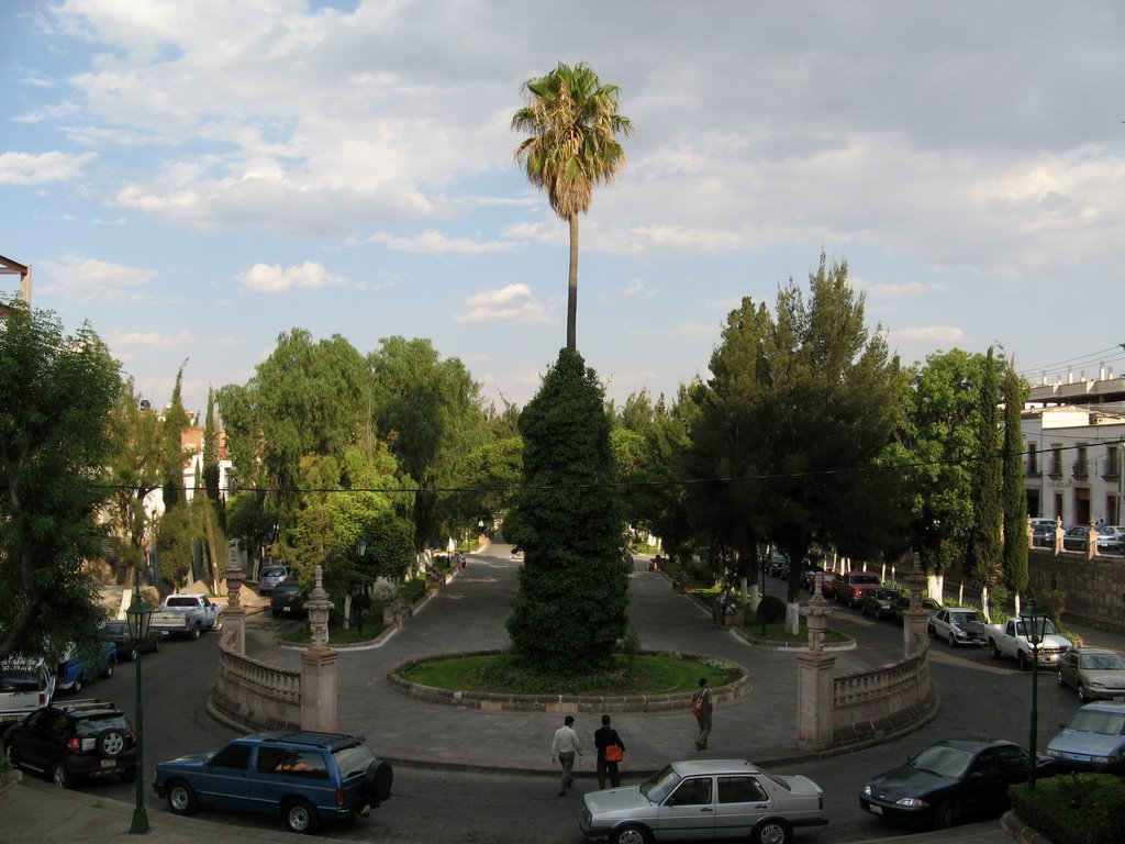 View of the park in front of the hospital IMSS, Закатекас