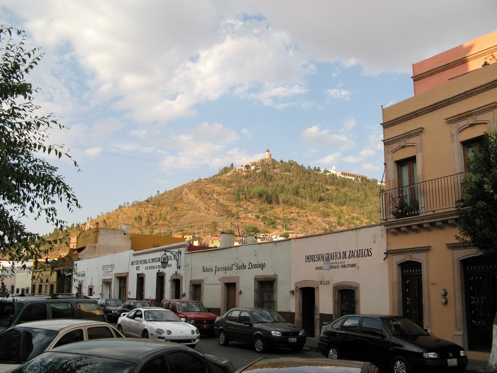 Looking towards the cablecar station on cerro de la bufa mountain, Сомбререт