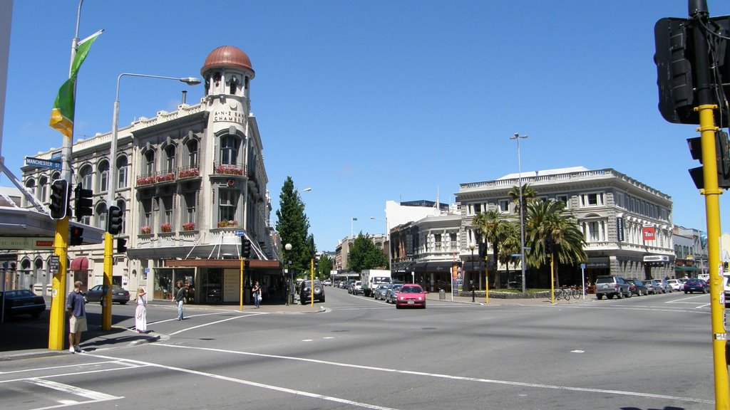 Christchurch, NZ, from Lichfield & Manchester Sts, Крайстчерч