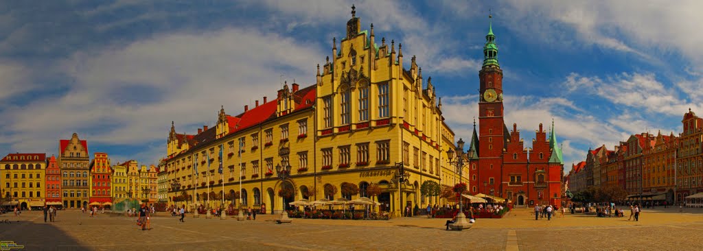 POL Wroclaw Rynek Ratusz Historyczne {after the rain} Panorama by KWOT, Вроцлав