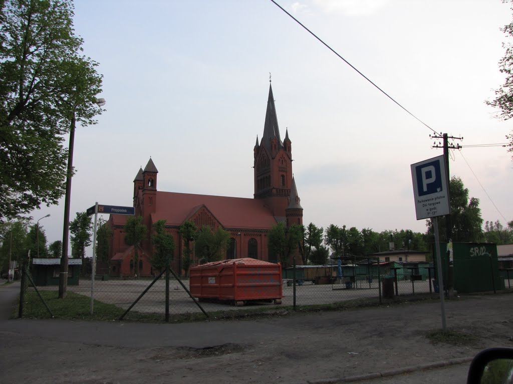 Inowrocław - ul. Przypadek ,   kościół pw. Zwiastowania NMP i targowisko miejskie, Иновроцлав