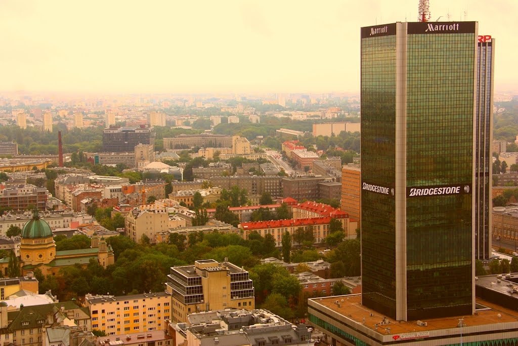 Panorama z 30-ego piętra Pałacu Kultury i Nauki., Варшава