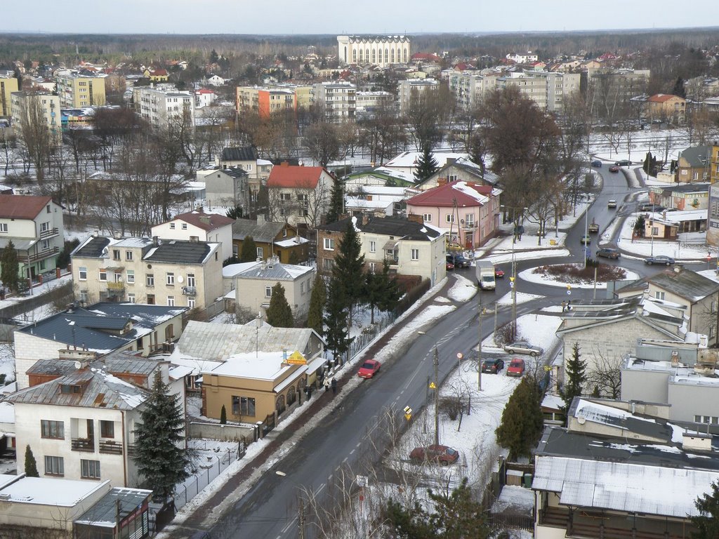 Wołomin, aerial view, Воломин