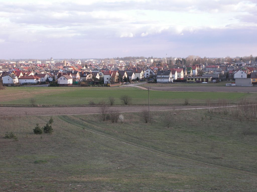 Widok z Łysej Góry - ul. podborna - teraz biegnie tędy Al. Marszałkowska, Млава