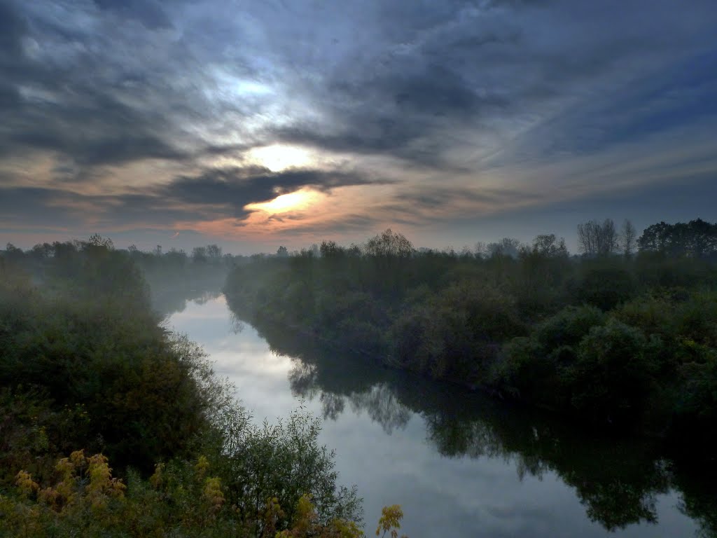 rzeka Wisłoka,dziś rano, Мелец