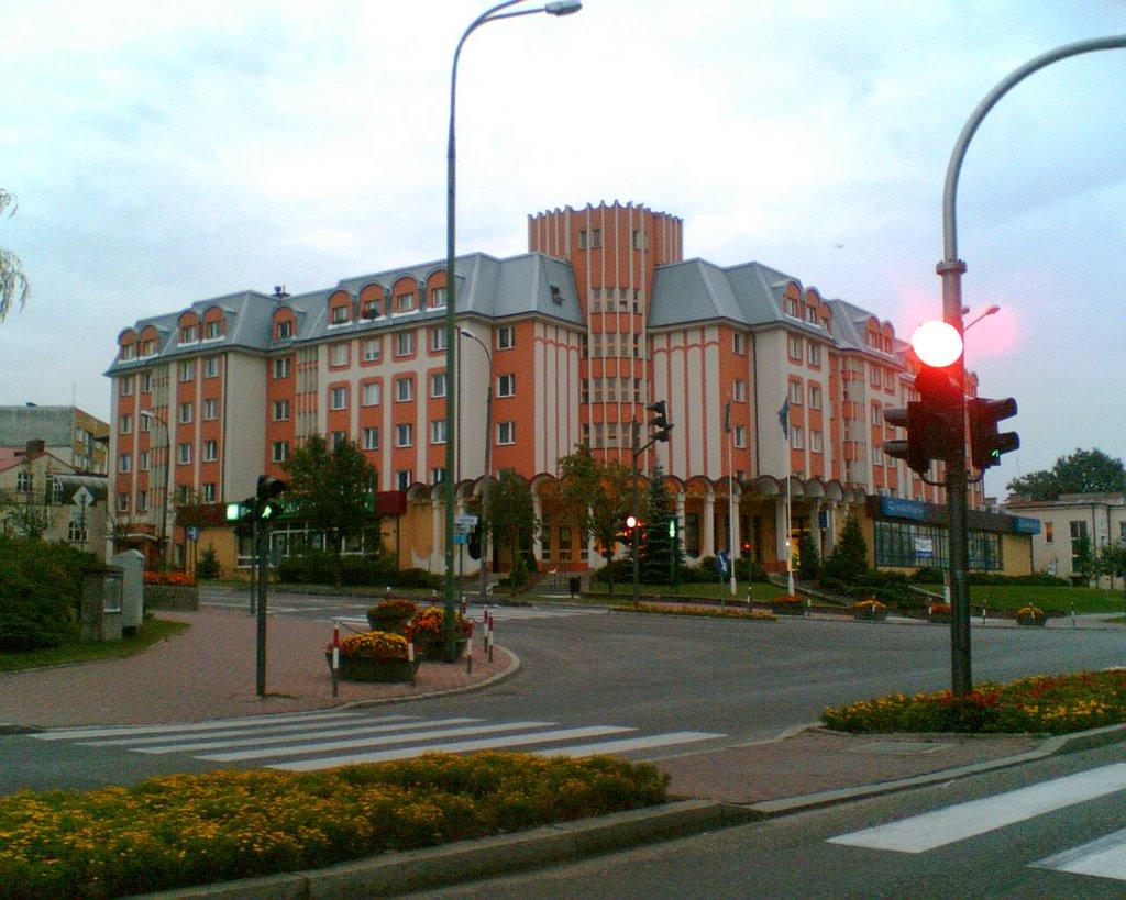 Centrum Łomży - skrzyżowanie ulic Legionów i Polowej, Ломжа