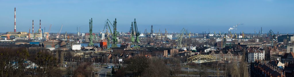 Panorama Gdańska (strona północna) - zima 2011, Гданьск