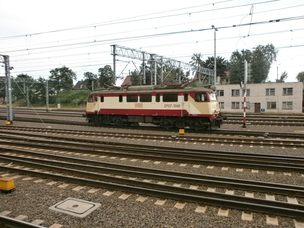 Old handsome locomotive at Tczew station, Тчев