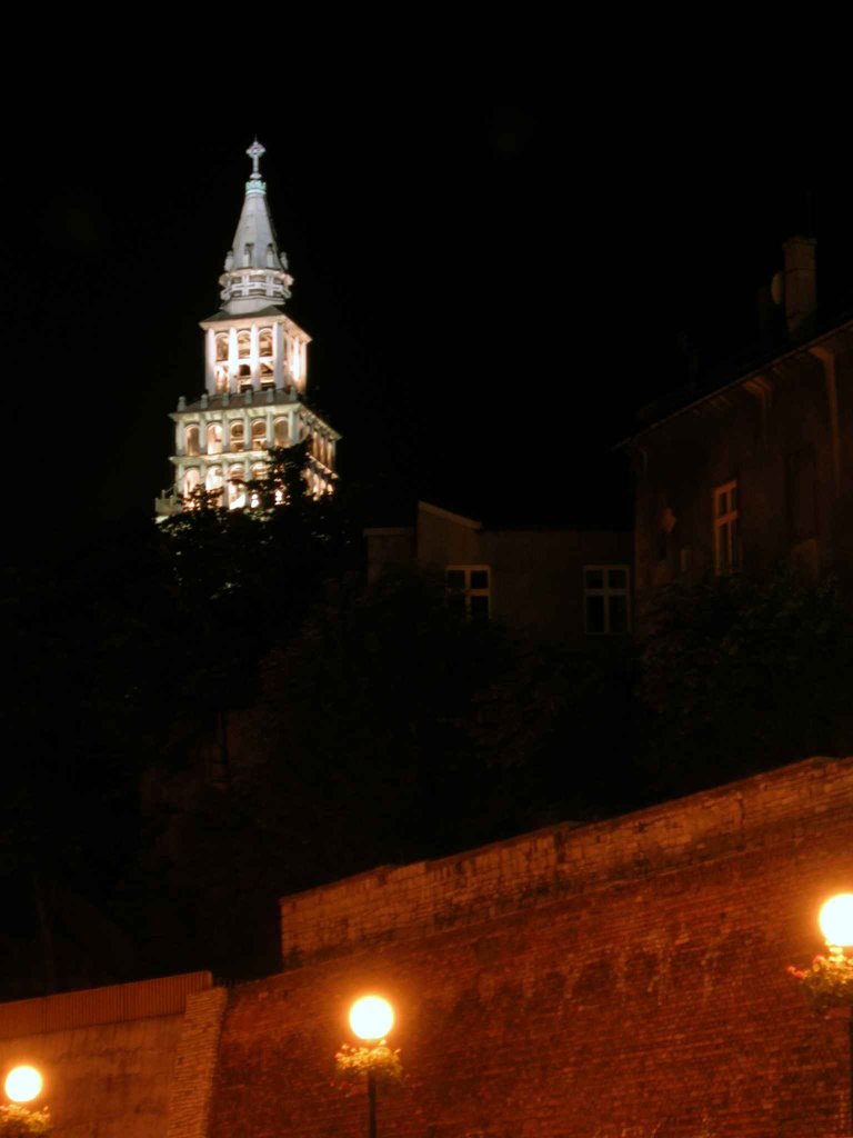 Bielsko-Biała Katedra Św. Mikołaja night landscape, Белско-Бяла