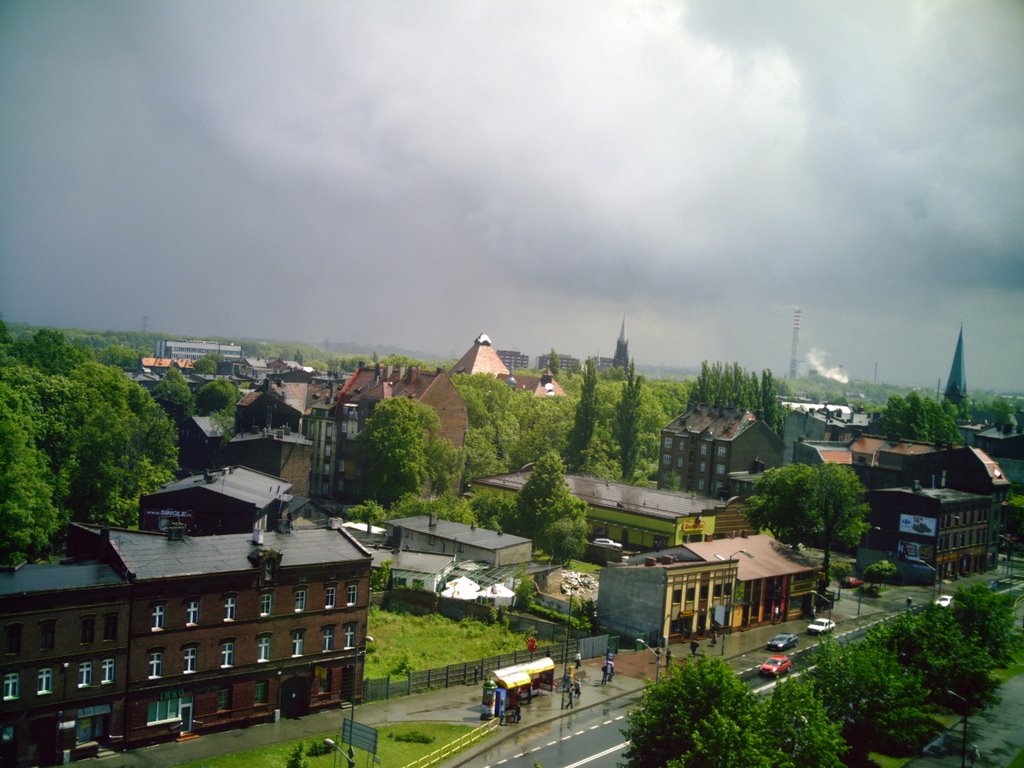 Widok na ulicę Świerczewskiego, Даброваа-Горница