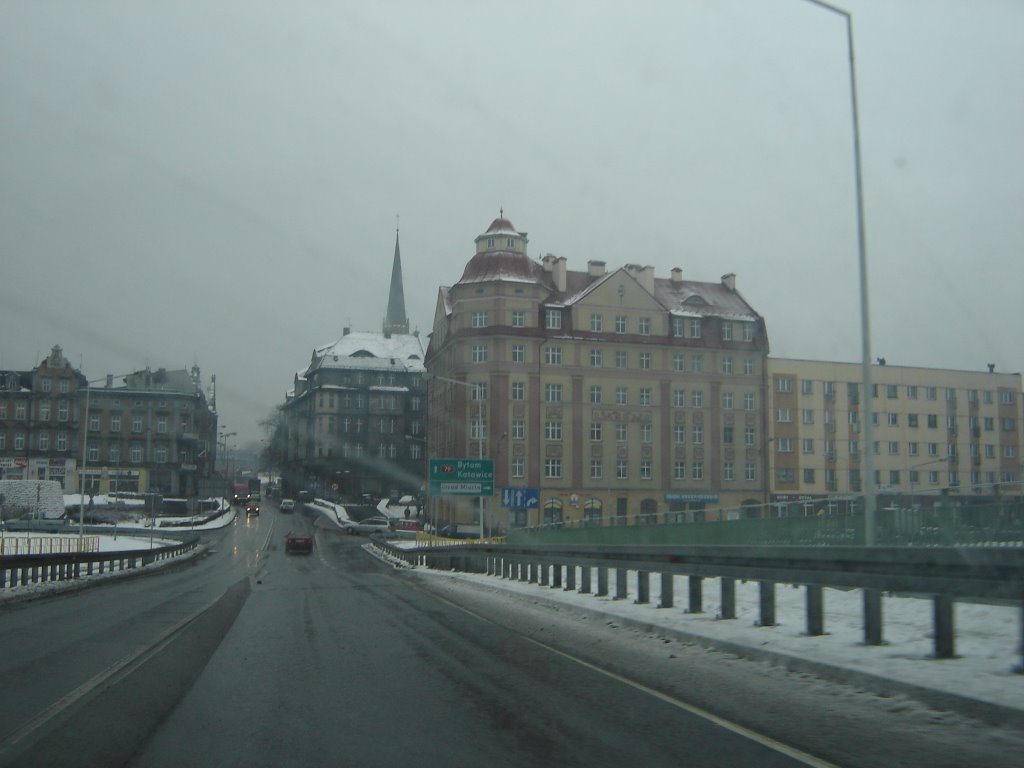 Mysłowice - wjazd do Mysłowic mostem Niepodległości, Мысловице