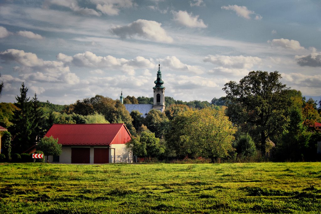 View Of St. Catherines Church, In Early Autumn, Цеховице-Дзедзице