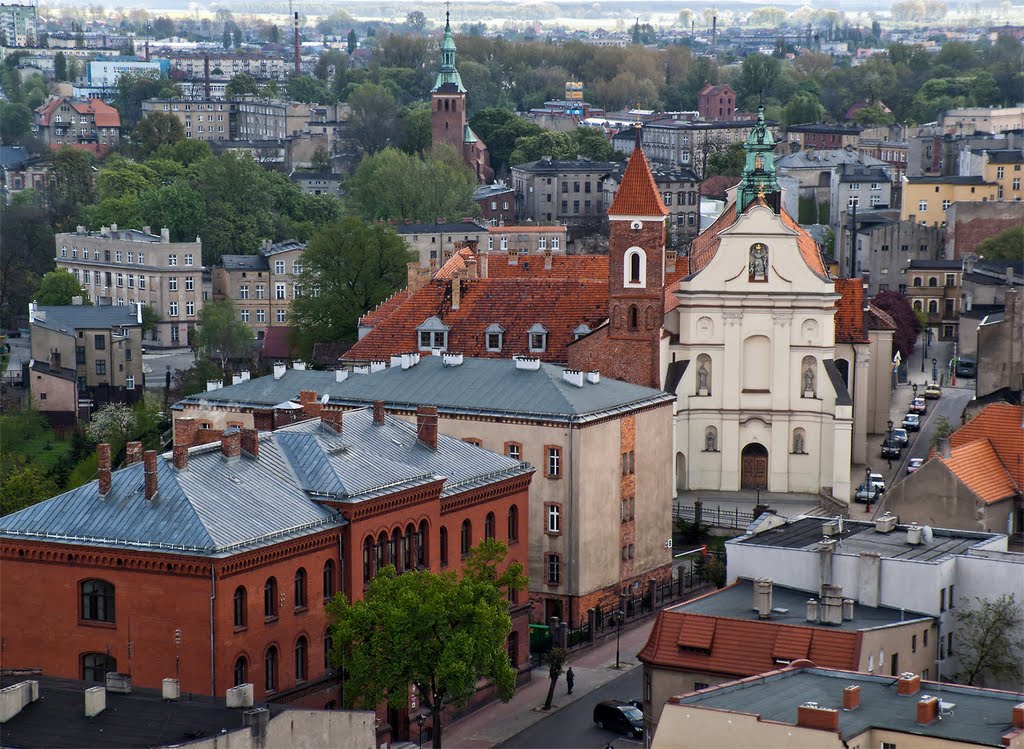 widok z wieży katedralnej w Gnieźnie, Гнезно