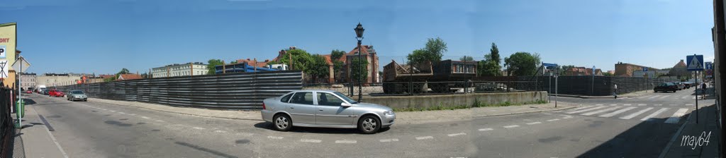 Leszno : Królowej Jadwigi - panorama po zburzonych budynkach Goplany oraz Metalplastu (dawnych koszarach), Лешно