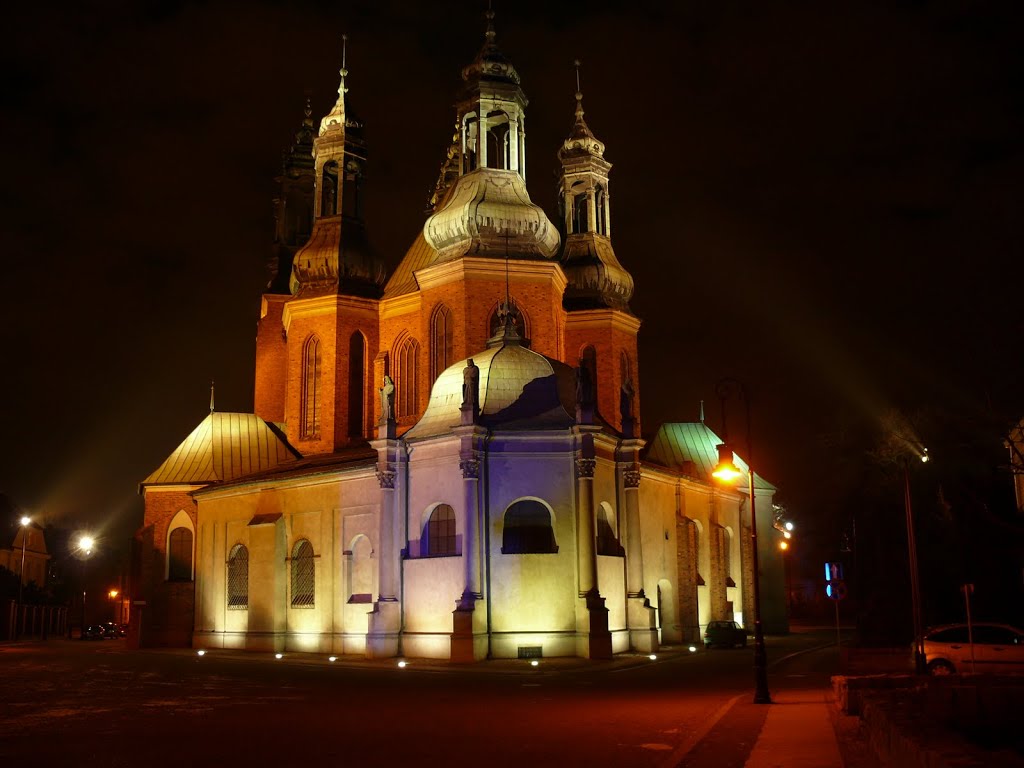 Poznań, Katedra nocą, Познань