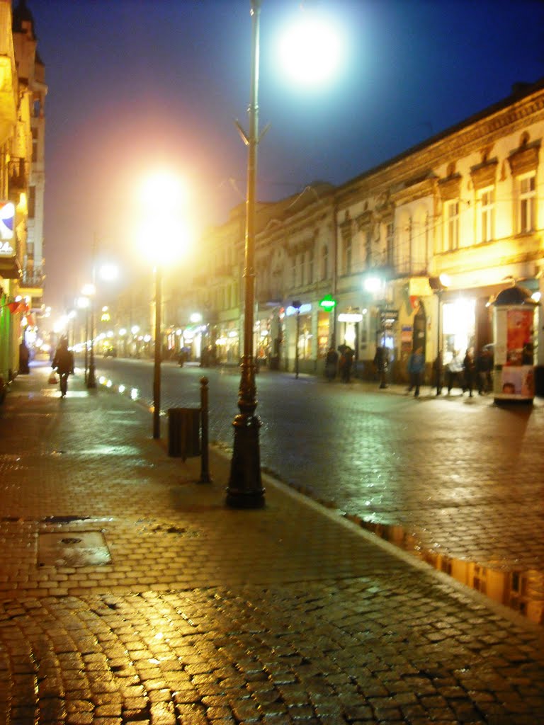 Big City lights :)   Piotrkowska by night., Лодзь