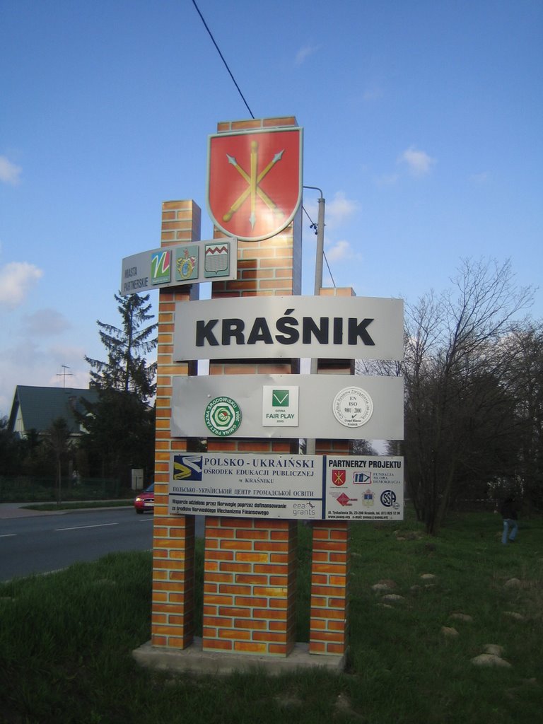Rogatka Kraśnika / Ortsschild von Kraśnik / Sign of Kraśnik, Красник