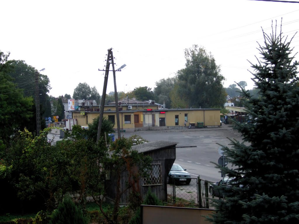 Kraśnik - Dworzec PKS widok z okna hotelu Iwona przy ul Jagielońskiej, Красник
