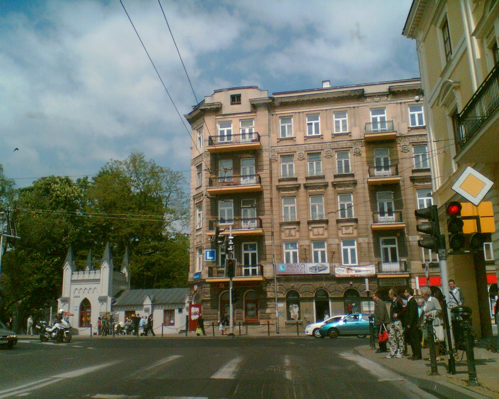 Skrzyżowanie ulic Lipowej i Krakowskiego Przedmieścia w centrum Lublina, Люблин