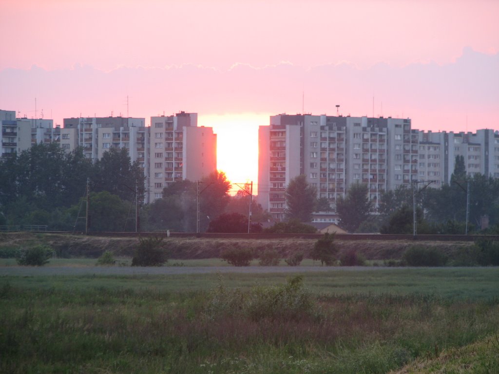 Zachód słońca - Opole - Dzielnica Zaodrze, Бржег