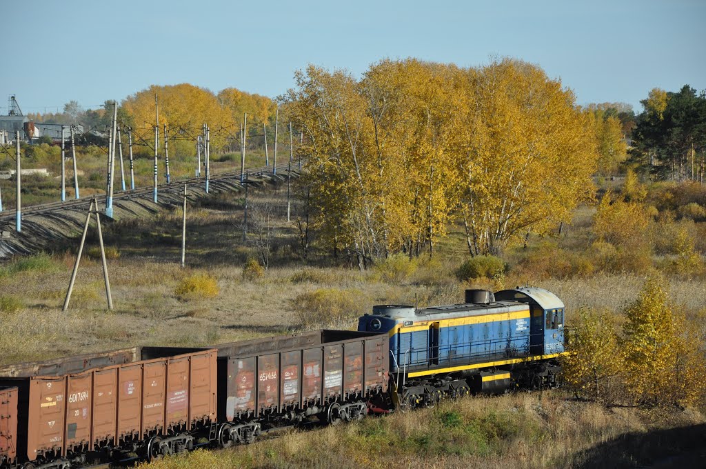 Ekaterinoslavka (2012-09) - Empty coal train, Екатеринославка