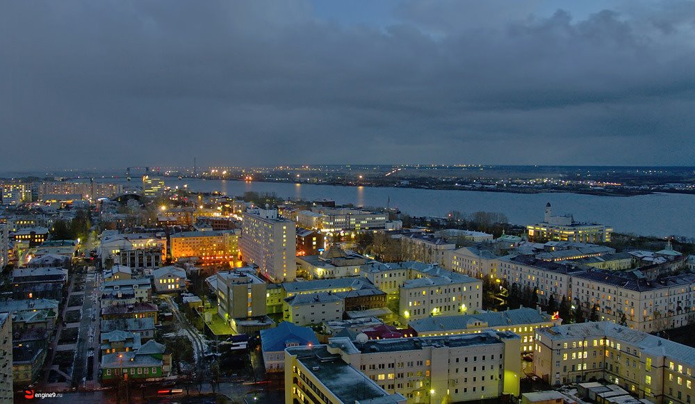 Ночная панорама Архангельска, Архангельск