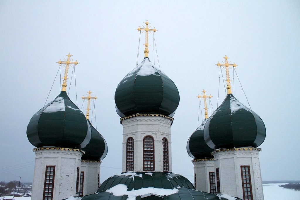 Купола, вид с колокольни, Сольвычегодск