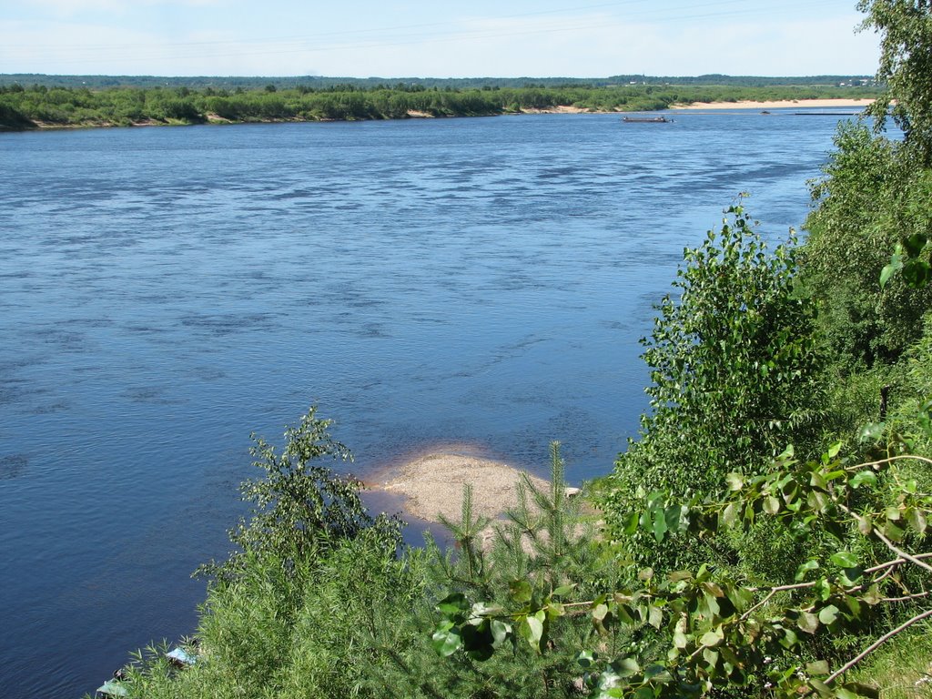 river Vaga, view from park, Шенкурск