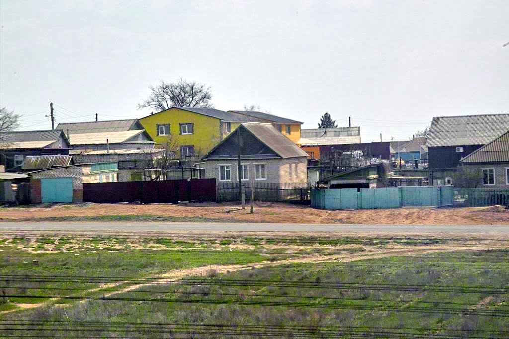 Астраханская область, вид из окна поезда, Харабали
