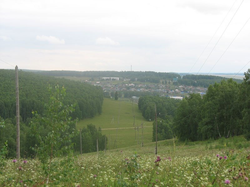 Вид на село с горы, Большеустьикинское