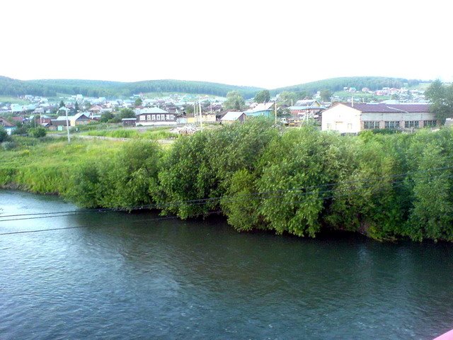 Вид с моста через реку Ик, Большеустьикинское