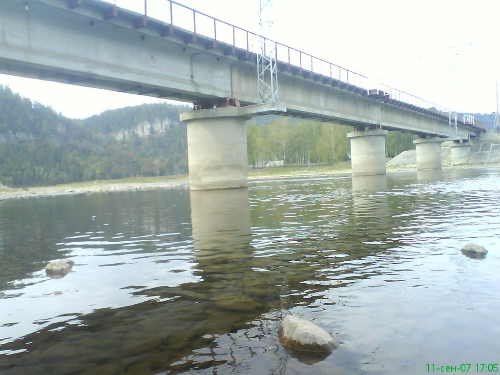 жд мост через соединений рек: малый и большой Инзер, Инзер