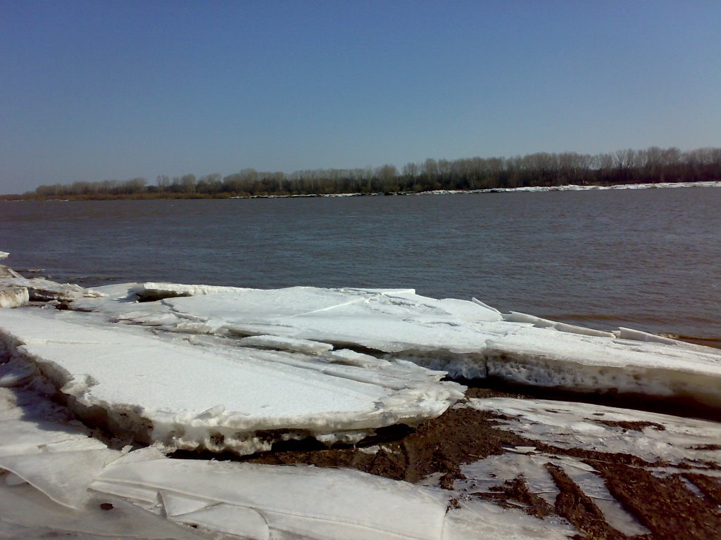The river White (Ice ashore), Кушнаренково