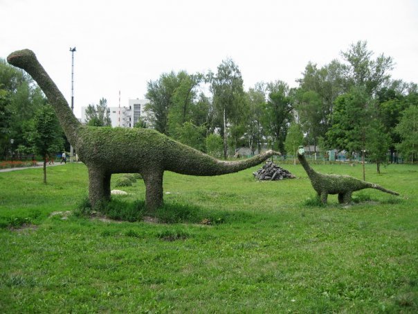 декоративные динозавры в парке, Алексеевка