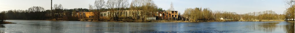 Озеро на фоне руин 25.03.14, Клетня