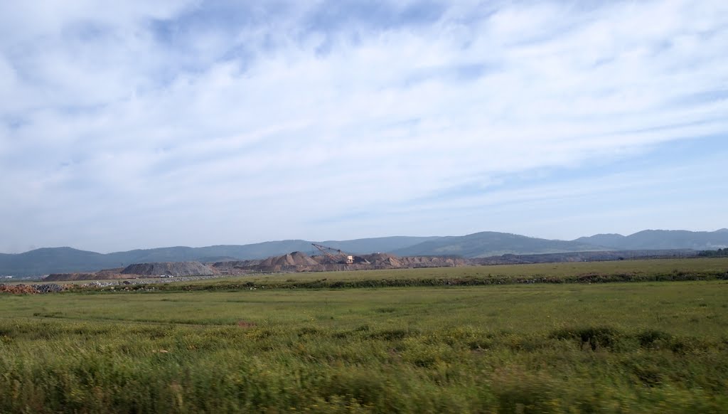Coal strip mine on the steppe, Илька