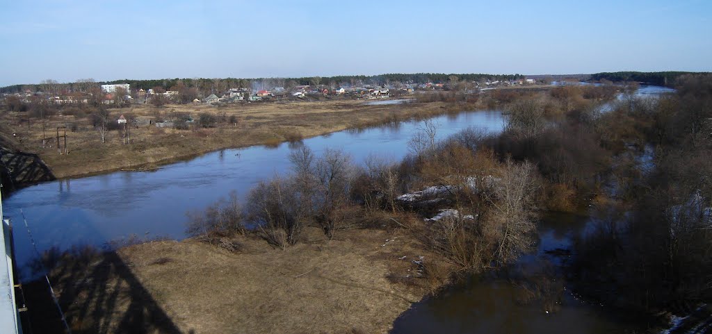 Вид с ж/д моста на военную часть 42262 ))), Городищи