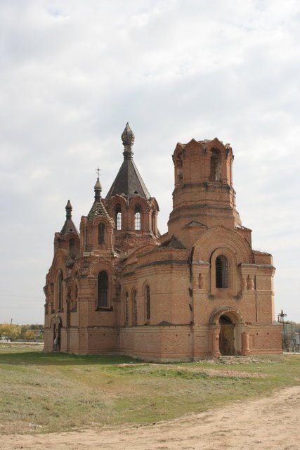 Храм Николая Чудотворца в станице Голубинская, разрушен во время войны, Алущевск