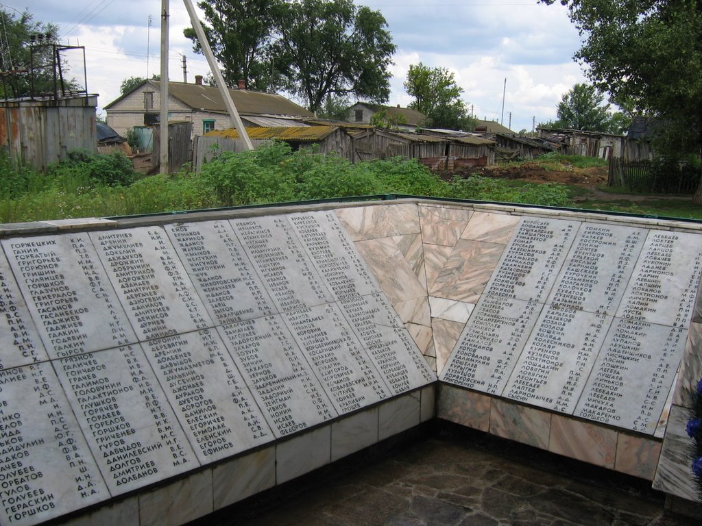 russisches Denkmal der gefallenen aus dem Ort Sapadnovka, Алущевск