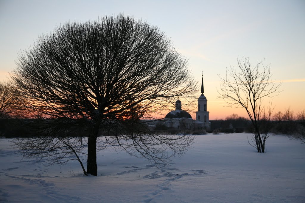 Зимний пейзаж с церковью., Череповец