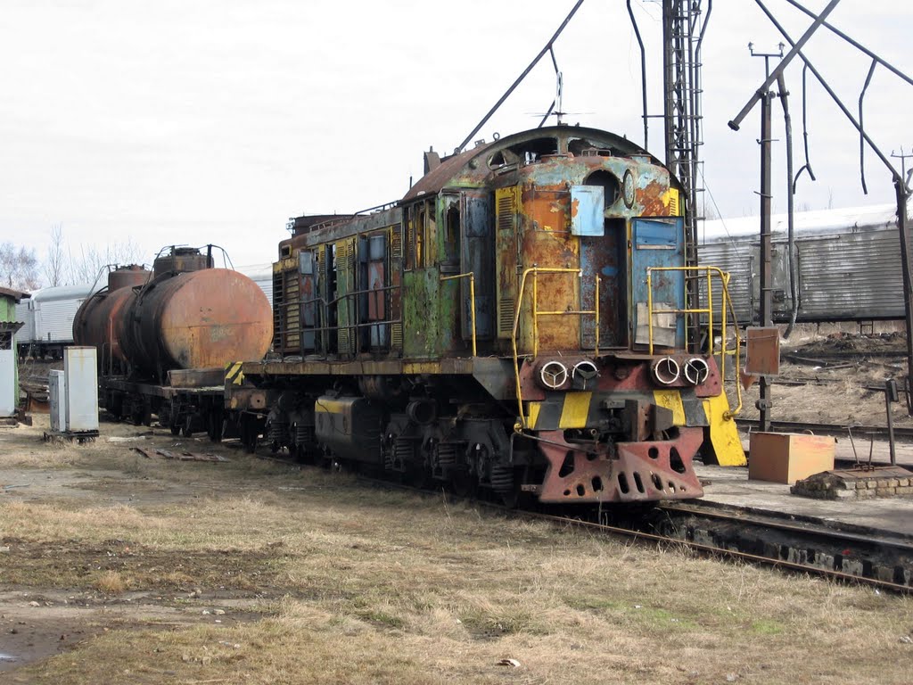 Дохлый тепловоз ТЭМ-2.  Dead locomotive of TEM-2, Лиски