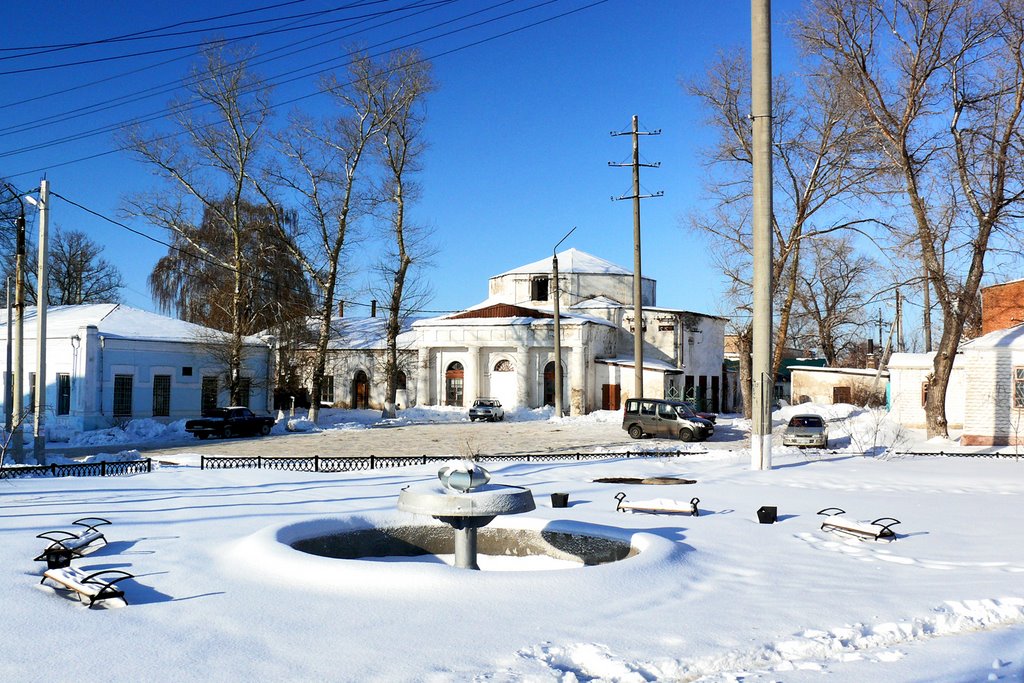 Центр города. городской фонтан. декабрь 2009., Калач