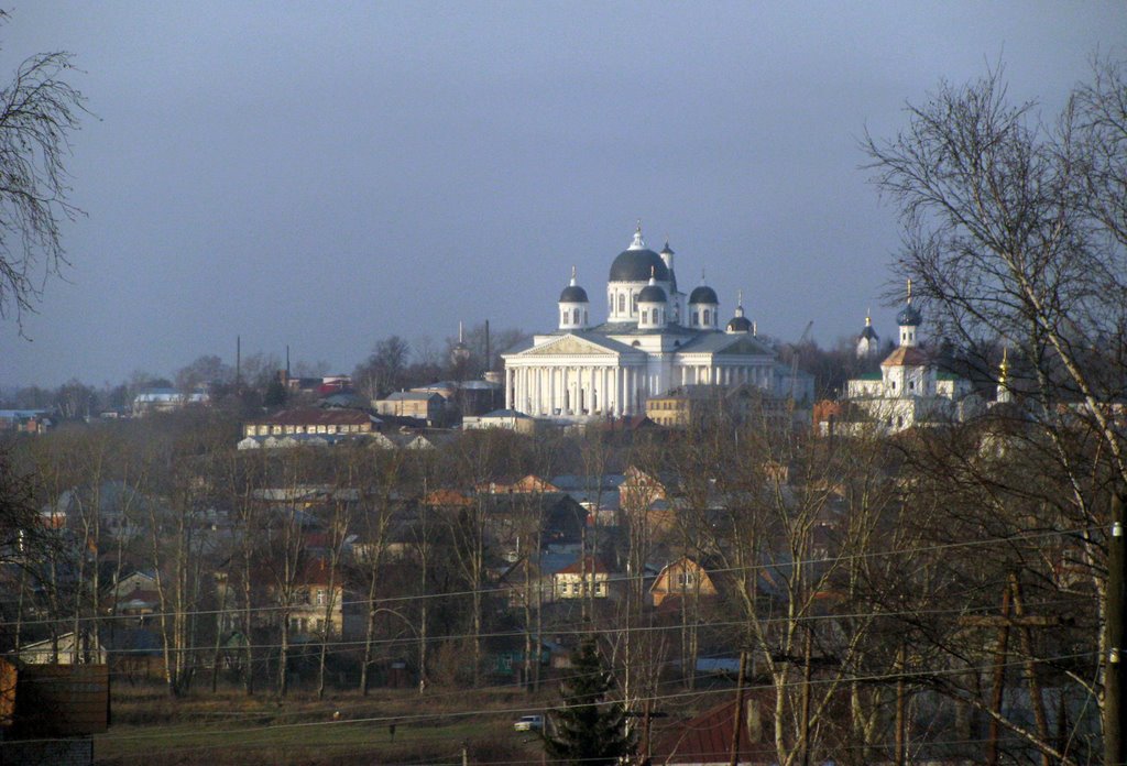 Вид на Воскресенский собор из Ивановки. View of the Voskresenskiy Sobor from Ivanovka, Арзамас
