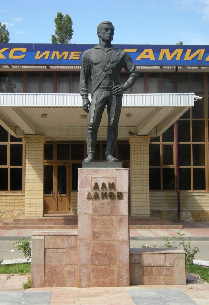 Памятник 5-ти кратному чемпиону мира по вольной борьбе Али Алиеву., Махачкала