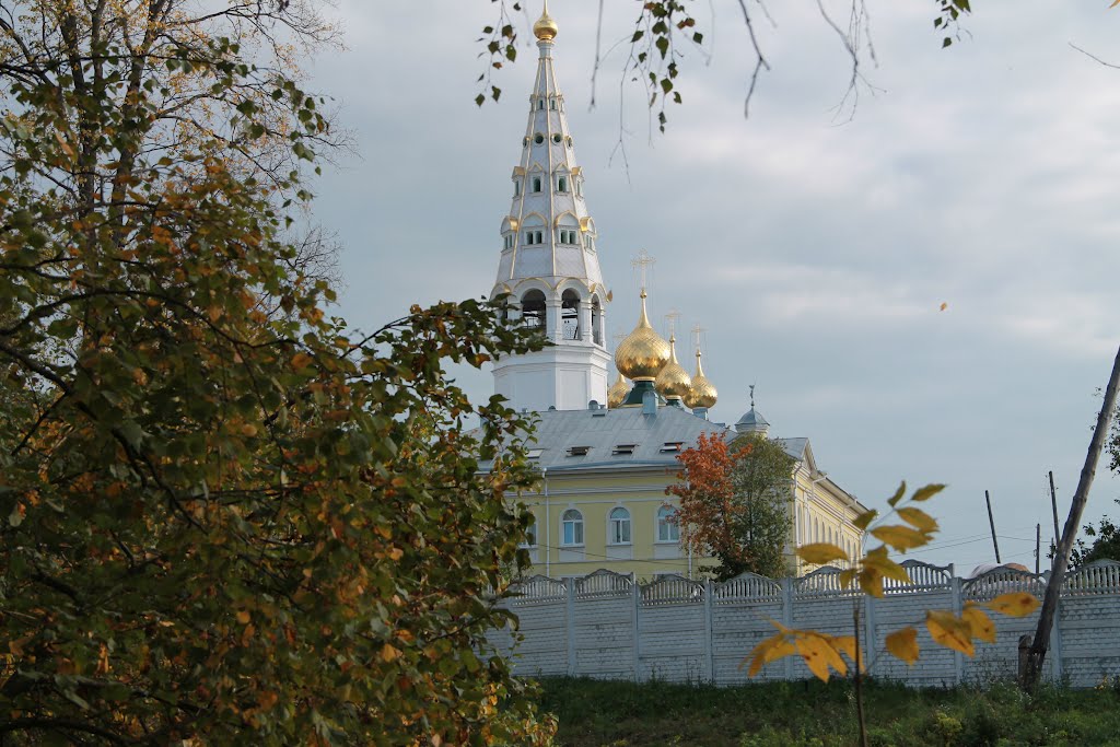 Вид на собор с Мухина моста, Приволжск