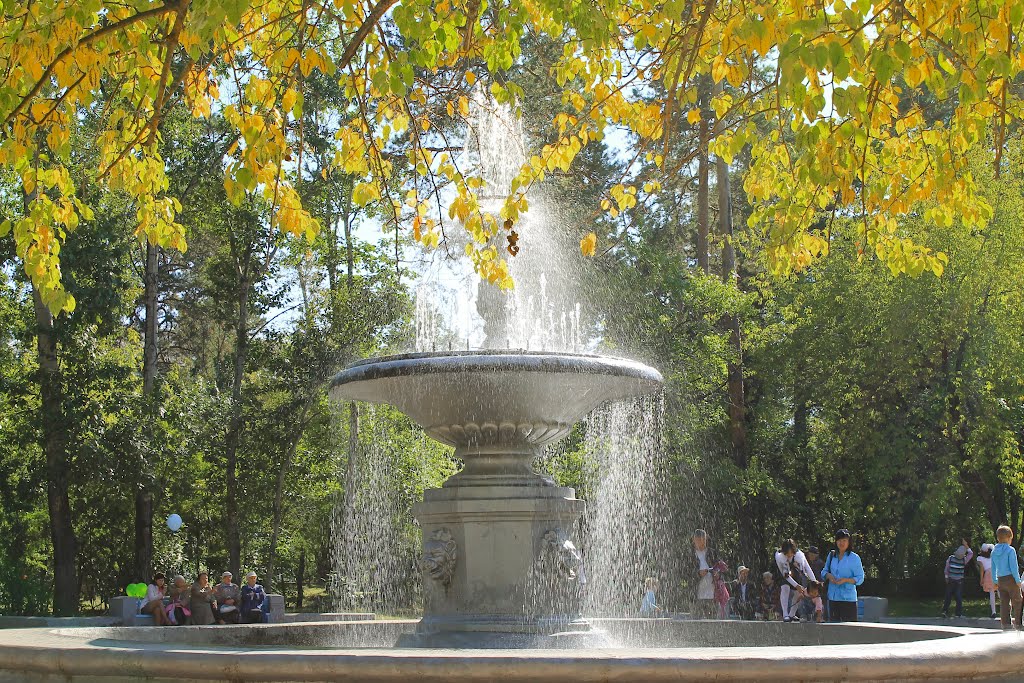 фонтан,горожане,осень., Ангарск